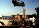 Sound check on the fantail - USS Kiska Indian Ocean - Gilley USO Tour